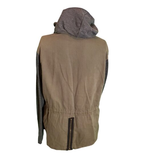 John Eshaya Cargo Utility Jacket Hooded Jacket Olive Green Sz M/L - Picture 5 of 7